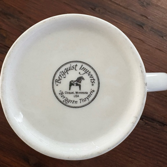 Mint condition Vintage Swedish Scandinavian blue Dala horse Berggren Ceramic mug - Picture 6 of 6